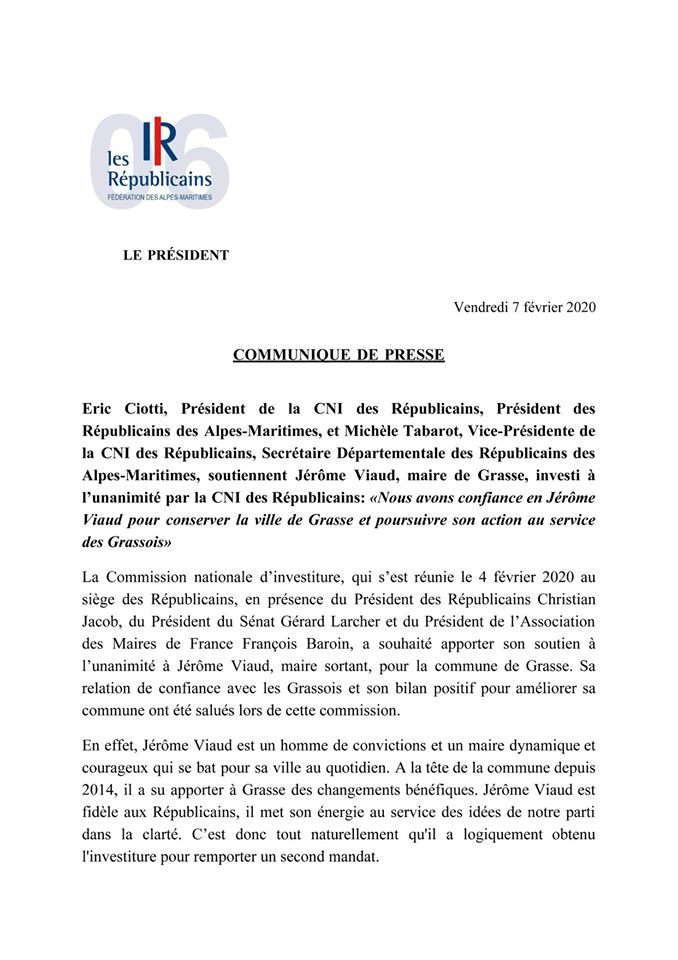 Investiture CNI des Républicains
